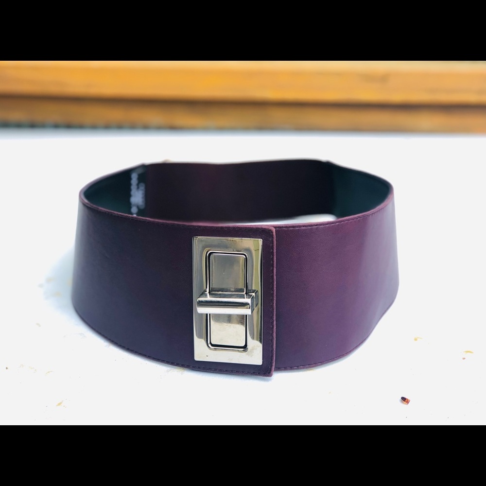 Suzi Roher wide waist belt with chrome buckle